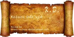Kolozs Dávid névjegykártya